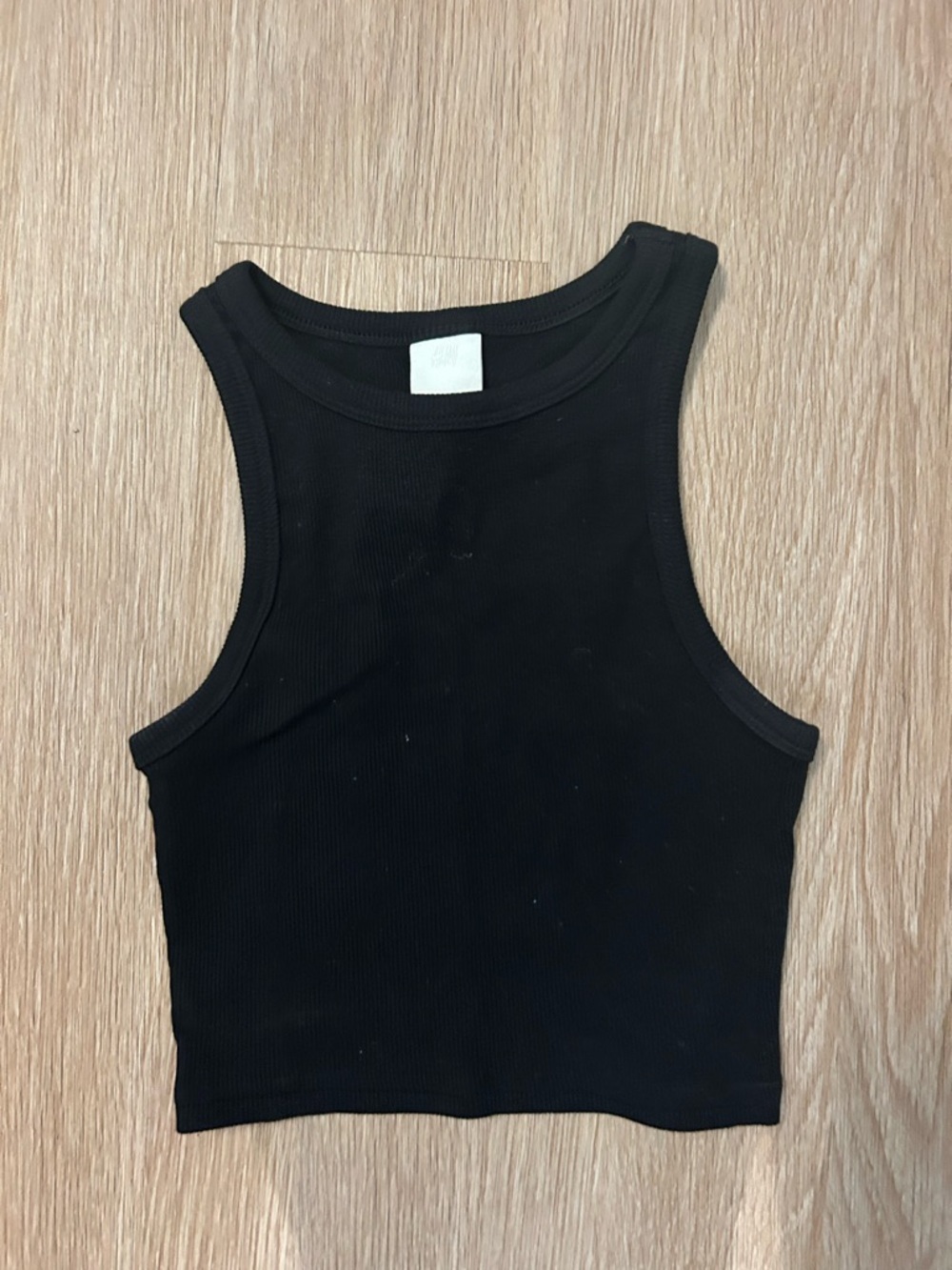 H&M Black Ribbed Cropped Tank Top